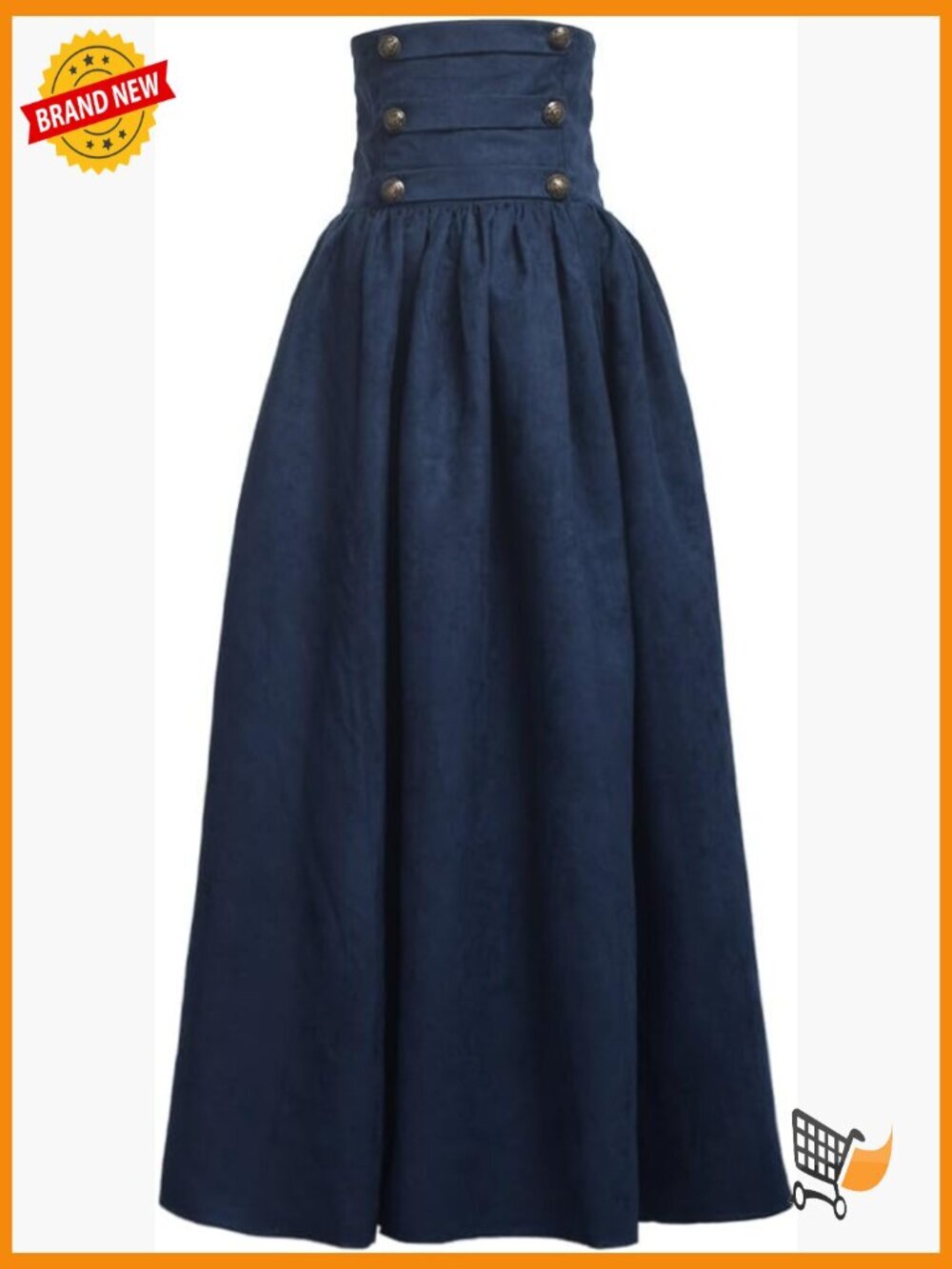 Gothic Steampunk High Waist Full Skirt with Lace-Up Design